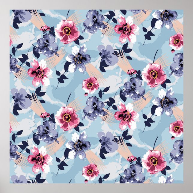 Poster estampagem em forma de flor, design, ilustração, a (Frente)