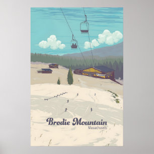 Poster Estância de esqui Brodie Mountain Massachusetts EU