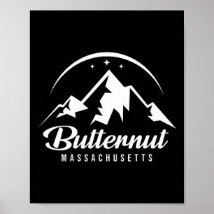 Poster Estância de Esqui Butternut Machusetts Esqui Snowb
