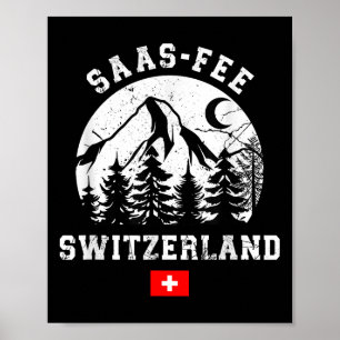 Poster Estância de esqui da Suíça Saas-fee Alpes Esqui al