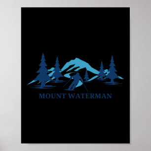 Poster Estância de esqui Mount Waterman Califórnia Esqui