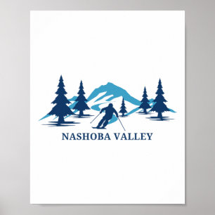 Poster Estância de esqui Nashoba Valley Machusetts Esqui