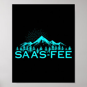 Poster Estância de esqui Saas-fee Alpes Suíços Esqui Suíç