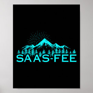Poster Estância de esqui Saas-fee Alpes Suíços Esqui Suíç
