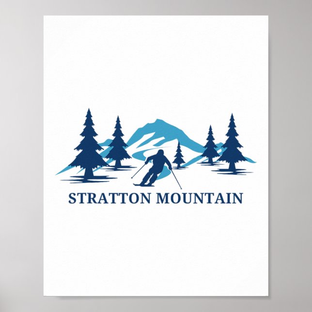 Poster Estância de esqui Stratton Mountain Vermont Esqui  (Frente)