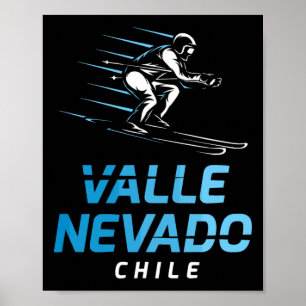 Poster Estância de Esqui Valle Nevado Chile Esqui Retro