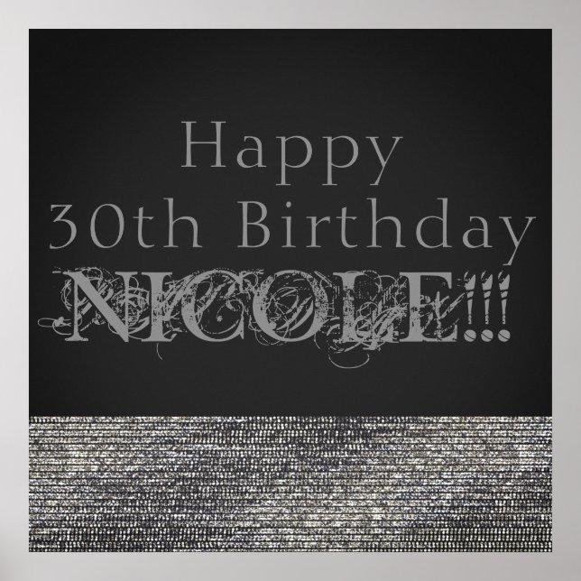 Póster Estandarte de festa com lantejoulas Glam moderno b (Frente)