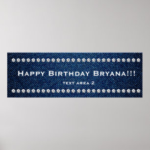 Póster Estandarte de festa de aniversário personalizado D