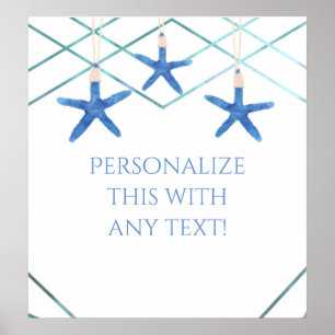 Poster Estandarte de festa de praia elegante com estrelas
