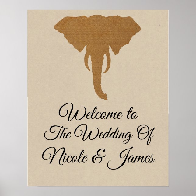 Poster Estandarte de safari chic rústico natural de cabeç (Frente)