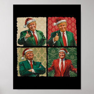 Poster Estarei em Casa no Natal Divertido Trump Xmas Papa