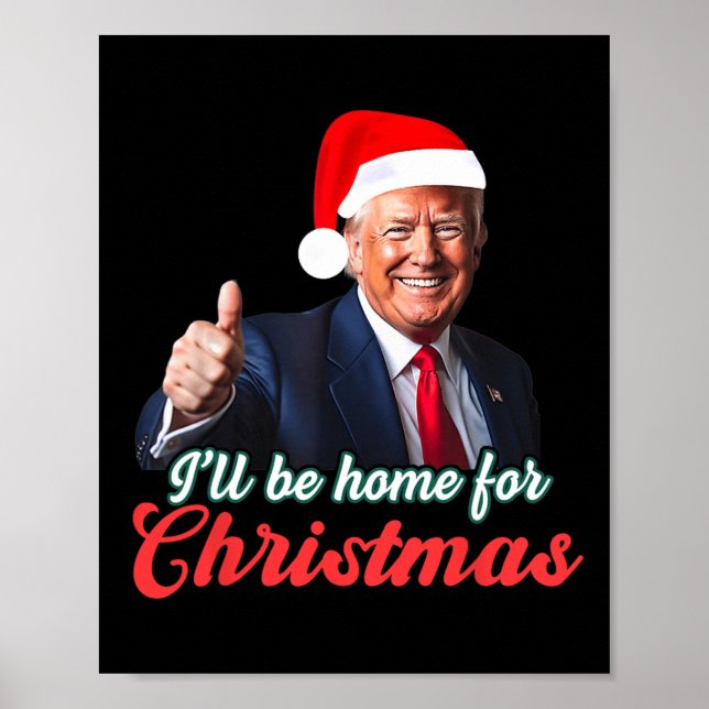 Poster Estarei Em Casa Para O Natal Engraçado. (Frente)