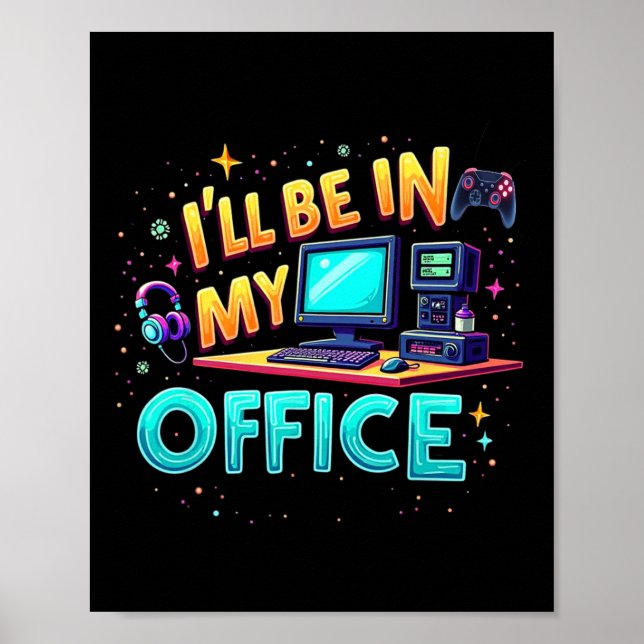 Poster Estarei no meu escritório - Fã de Hardware para Jo (Frente)