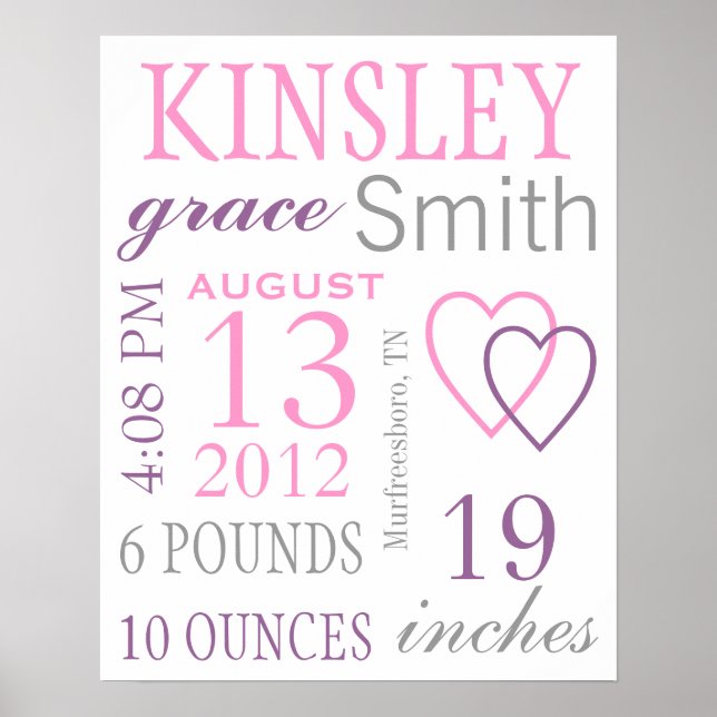 Póster Estatísticas de Nascimento (Frente)