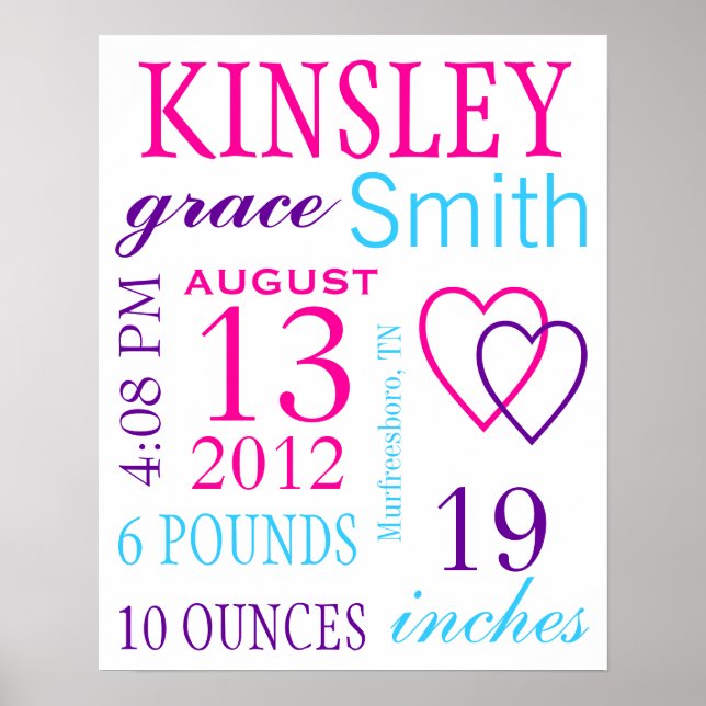 Póster Estatísticas de Nascimento (Frente)