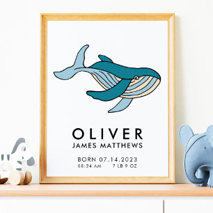 Poster Estatísticas de Nascimento de Baleia Menino