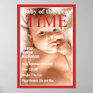 Poster Estatísticas de Nascimento de Bebê na Capa de Revi