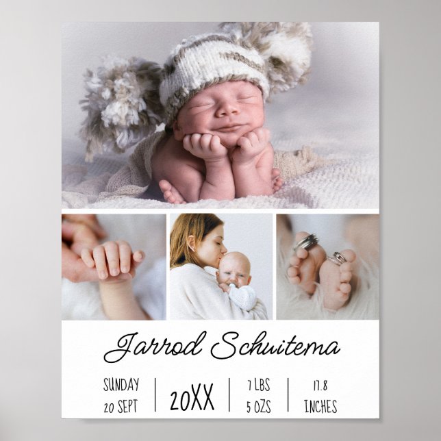 Poster Estatísticas de Nascimento do Bebê (Frente)