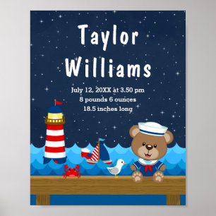 Poster Estatísticas de Nascimento do Marinho Vermelho do 