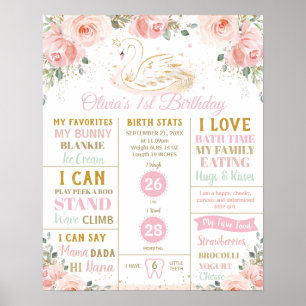 Poster Estatísticas de Nascimento do primeiro aniversario