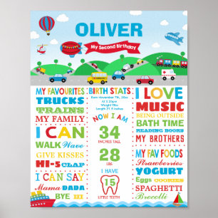 Poster Estatísticas de Nascimento do segundo aniversário 