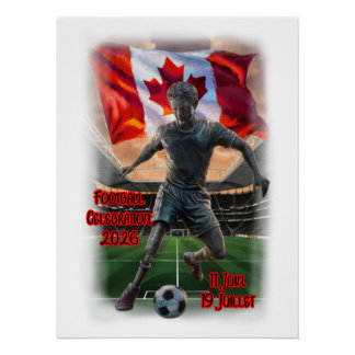 Póster Estátua Canadense Celebra Futebol em um
