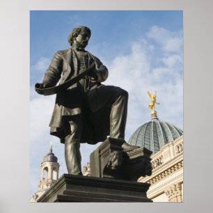 Póster Estátua com cúpula de vidro no edifício Kunstve