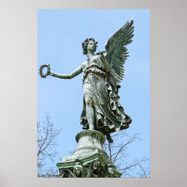 Póster Estátua d Angel em Charlottenburg Palace Garden (Frente)