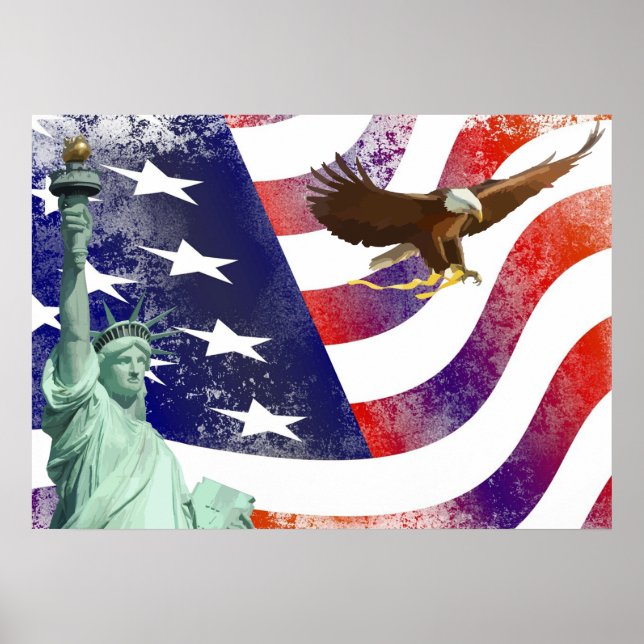 Póster Estátua da águia careca da Liberdade (Frente)