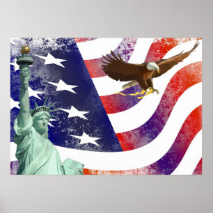 Póster Estátua da águia Liberdade-calva