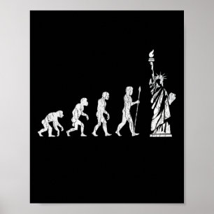 Poster Estátua Da Evolução Humana Da Liberdade Resistir A