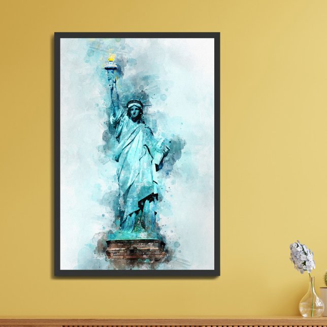 Poster Estátua da Liberdade Aquarela (Criador carregado)
