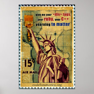 Póster Estátua da liberdade/código