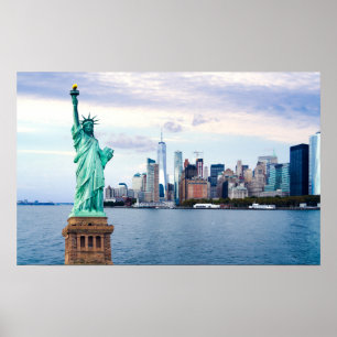Poster Estátua da Liberdade com o World Trade Center
