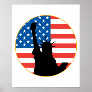 Póster Estátua da Liberdade Design Patriótica