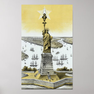 Póster Estátua da liberdade do vintage