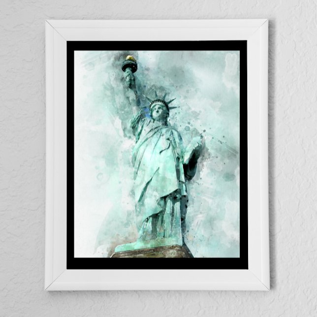 Poster Estátua da Liberdade em Aquarela Artística   (Criador carregado)