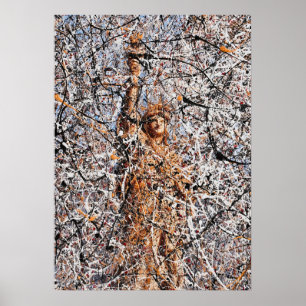 Poster Estátua da Liberdade em Arte de Gotejamento Expres