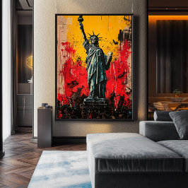 Poster Estátua da Liberdade Expressionista – Arte Ousada