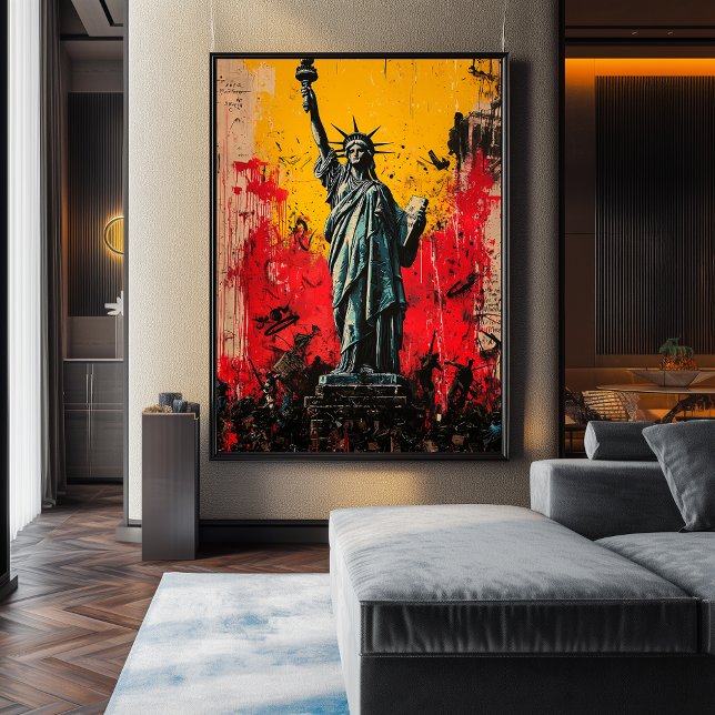 Poster Estátua da Liberdade Expressionista – Arte Ousada (Criador carregado)
