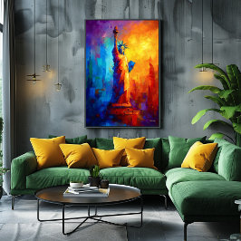 Poster Estátua da Liberdade Impressionista Nova York Arte