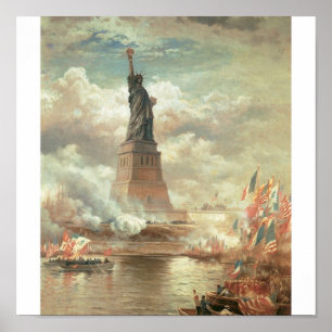 Poster Estátua da liberdade, New York cerca de 1800's