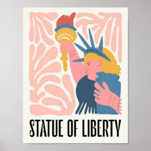Poster Estátua da Liberdade, Nova Iorque, abstrato, viage