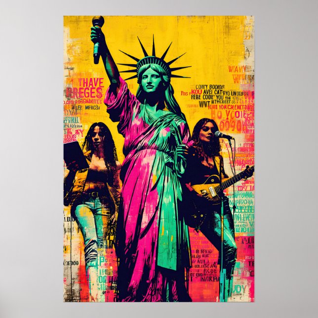 Poster Estátua da Liberdade Pop Art  (Frente)