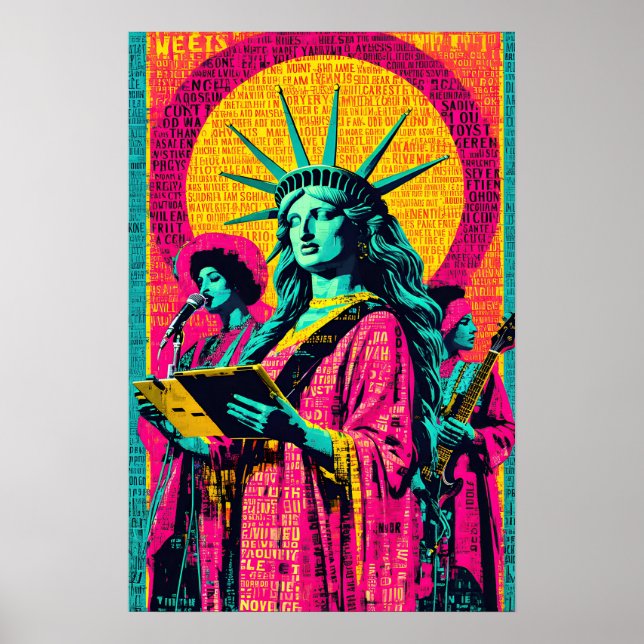 Poster Estátua da Liberdade Pop Art (Frente)
