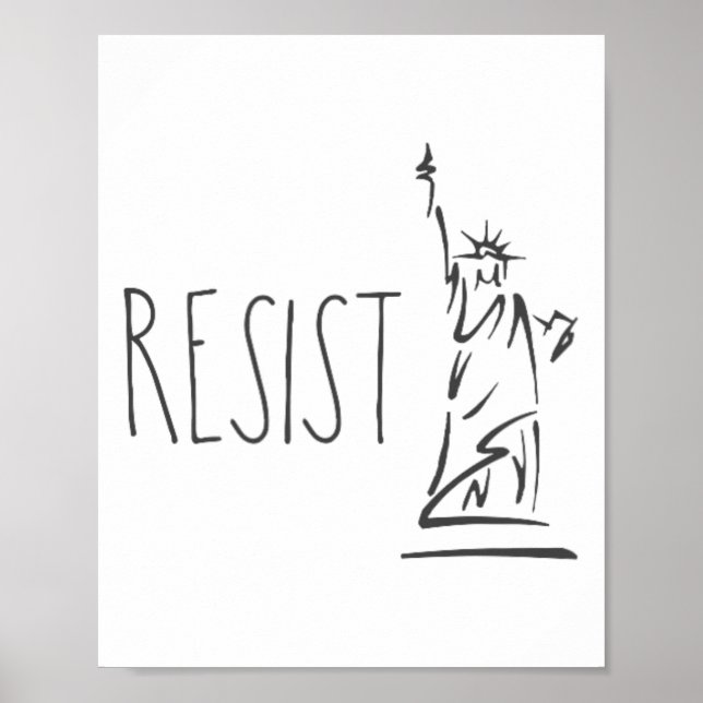 Poster Estátua Da Liberdade Pro Imigração Resiste (Frente)