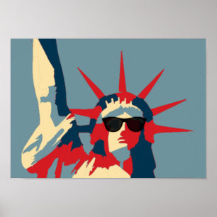 Poster Estátua da liberdade que veste óculos de sol