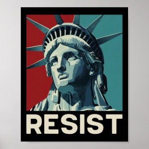 Poster Estátua da Liberdade Resist Retro Vintage