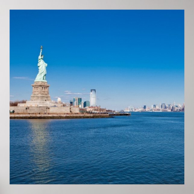 Poster Estátua da Liberdade, Rio Hudson e Manhattan (Frente)