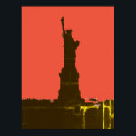 Poster Estátua da Liberdade Silhouette Pop Art<br><div class="desc">Nova Iorque - Estatutos,  Monumentos e Edifícios - Estátua da Liberdade - Trabalho de arte de Foto - Estátua da Liberdade Silhouette Pop Trabalho de arte</div>